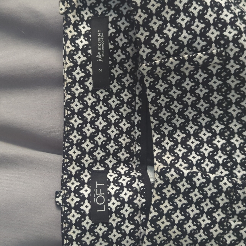 LOFT black and white bold print dress pants